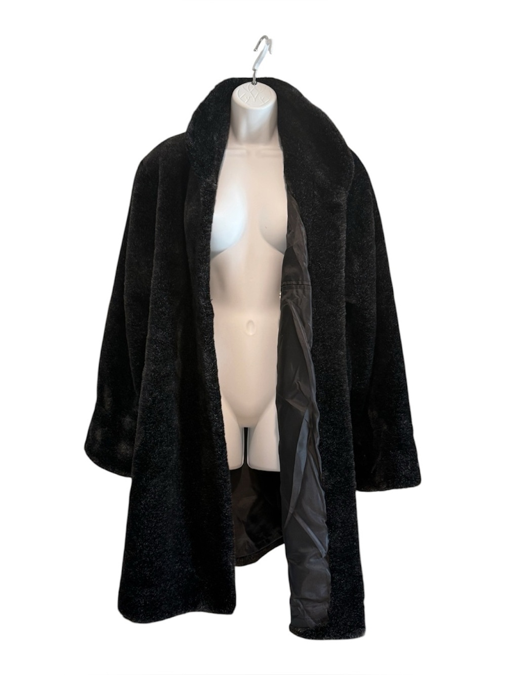 Beverly Hills Coat Factory black faux fur coat size XXL